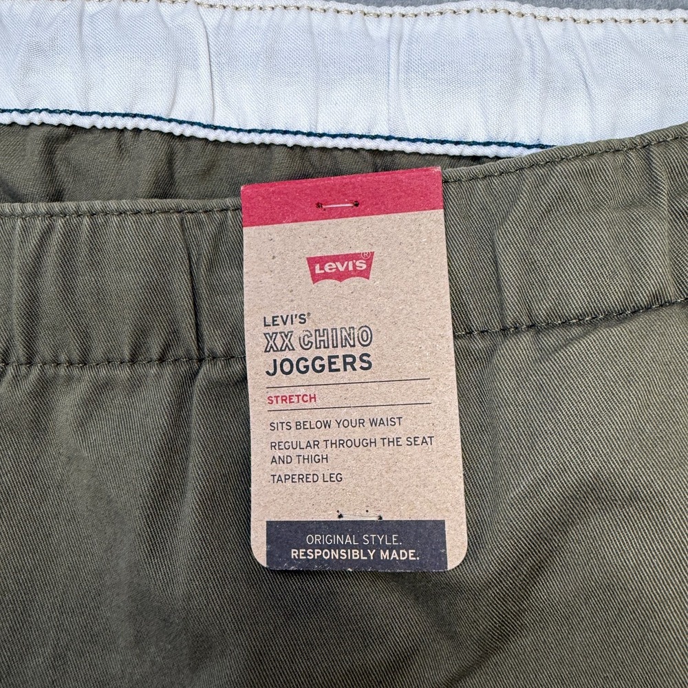 Levis Pants Mens 5XL Green XX Chino Jogger Drawstring Tapered Stretch Twill NEW - Picture 4 of 12